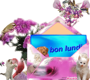 Gif animé Bon lundi bisou carte